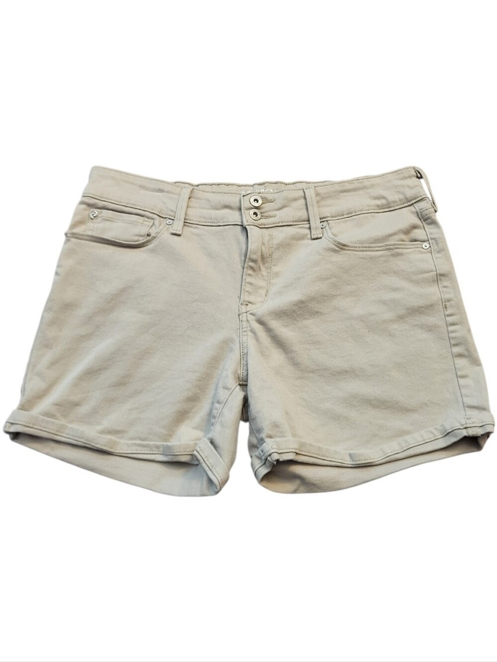 Denizen from Levi's Women's Tan Denim Rolled-Hem Women's Shorts -Size 12